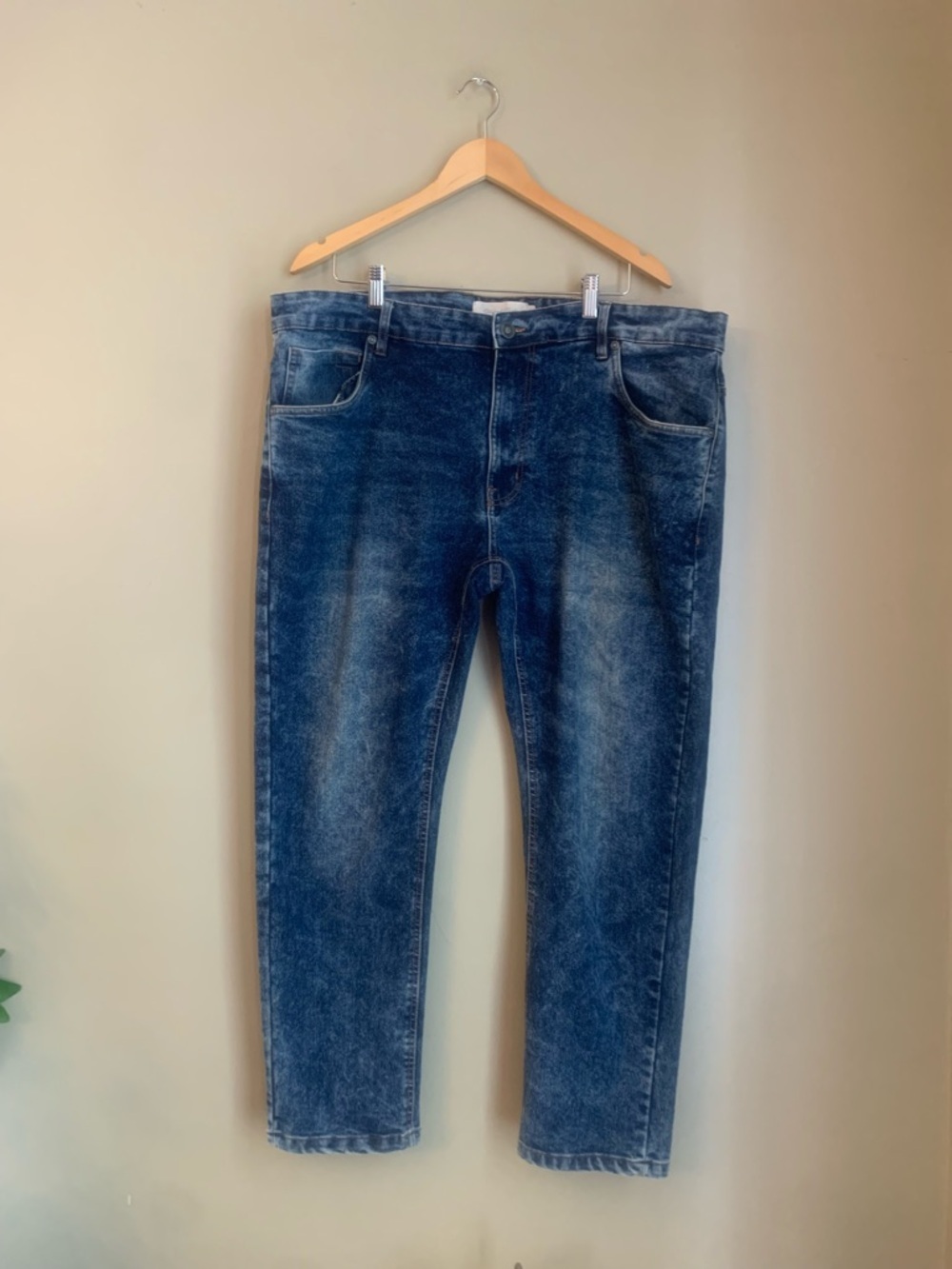 Men's Stitches And Rivets Jeans Size 42/30 Straight Fit Blue Dark Wash - Picture 1 of 11